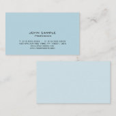 Beruflich Modernes, schlichtes blaues Design Visitenkarte (Vorne/Hinten)