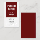 Beruflich Modernes Schlichtes Dunkelrot Visitenkarte (Vorne/Hinten)