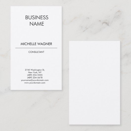 Beruflich Modernes Schlichtes Elegantes Minimalist Visitenkarte (Vorne/Hinten)