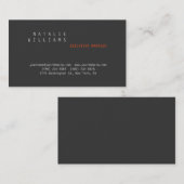 Beruflich Modernes Schlichtes Grau Orange Visitenkarte (Vorne/Hinten)