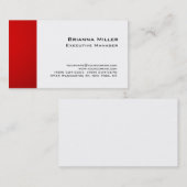 Beruflich Modernes, Schlichtes Rotes Weiß Visitenkarte (Vorne/Hinten)