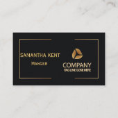 Beruflich Modernes Schwarz und Gold Visitenkarte (Rückseite)