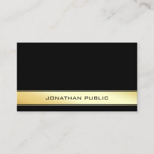Beruflich Modernes Schwarzes Gold Minimalistisch Visitenkarte