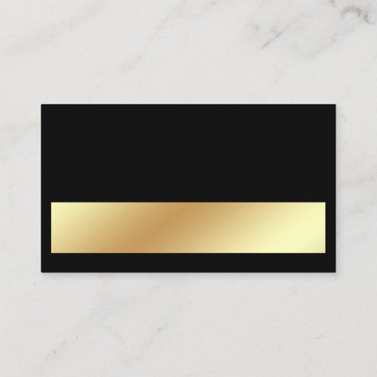 Beruflich Modernes Schwarzes Gold Schlicht Visitenkarte (Rückseite)