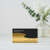 Beruflich Modernes, stilvolles Black Gold Schlicht Visitenkarte (Stehend Vorderseite)