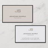 Beruflich Modernes, stilvolles Monogram Schlicht T Visitenkarte (Vorne/Hinten)