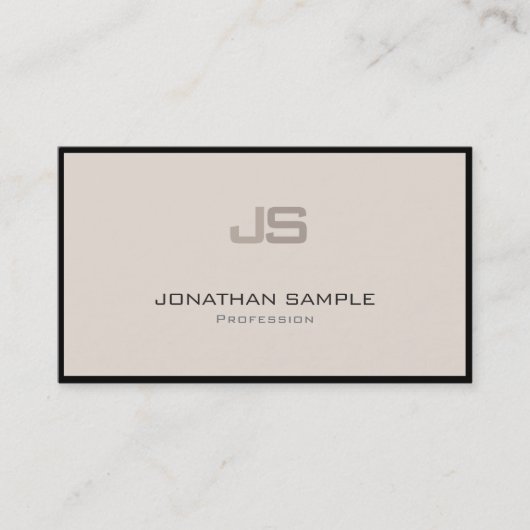 Beruflich Modernes, stilvolles Monogram Schlicht T Visitenkarte (Vorderseite)