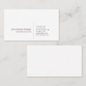 Beruflich Modernes, stilvolles Sleek White Schlich Visitenkarte (Vorne/Hinten)