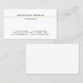 Beruflich Modernes, stilvolles White Gold Sleek Sc Visitenkarte (Vorne/Hinten)