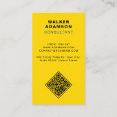 Beruflich (Monogramm QR) Gold und Matte Black Visitenkarte (Rückseite)