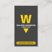 Beruflich (Monogramm QR) Gold und Matte Black Visitenkarte (Vorderseite)