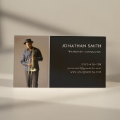 Beruflich Musiker Custom Foto Modernes Schwarz Visitenkarte