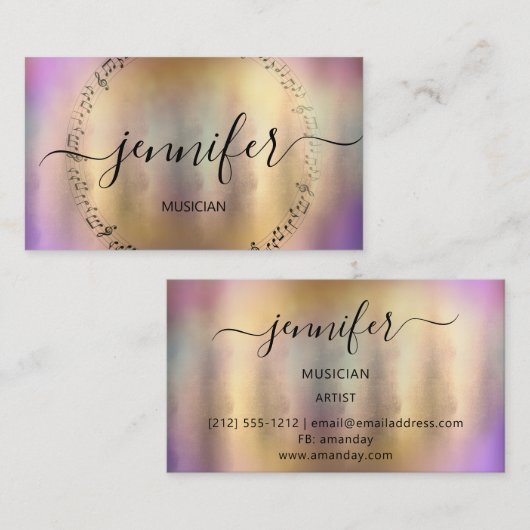 Beruflich Musiker DJ Artistic 3D Holographie Visitenkarte (Vorne/Hinten)