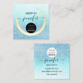 Beruflich Nails Beauty Blue Gold Glitzer Quadratische Visitenkarte (Vorne/Hinten)