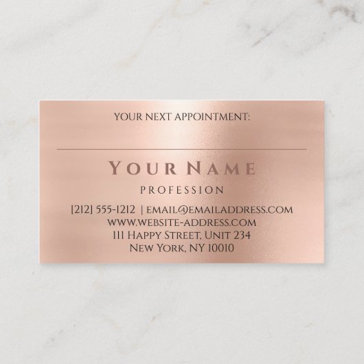 Beruflich Nails Salon Manicurist Rose Blush Visitenkarte (Rückseite)