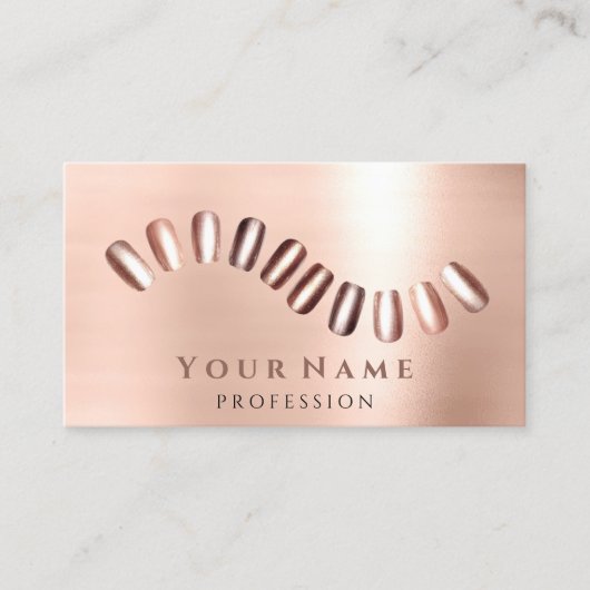 Beruflich Nails Salon Manicurist Rose Blush Visitenkarte (Vorderseite)