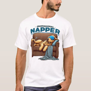 Beruflich Napper - Lazy Dog Funny Cartoon T-Shirt
