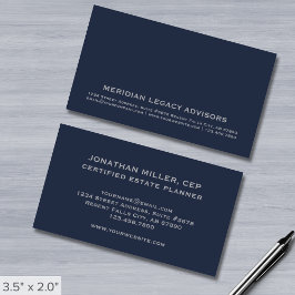 Beruflich Navy Blue and Gray Business Card Visitenkarte