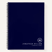 Beruflich Navy Blue Monogram Notizblock (Vorderseite)