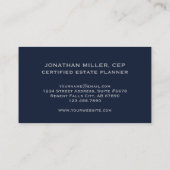 Beruflich Navy Blue und Grau Visitenkarte (Rückseite)