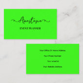 Beruflich Neon Green Modern Colorful Stylish Visitenkarte (Vorne/Hinten)