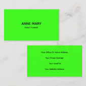 Beruflich Neon Green Modern farbenfroh hell Visitenkarte (Vorne/Hinten)