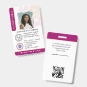 Beruflich Notar Public Foto QR Code Magenta Ausweis (Vorder- & Rückseite)