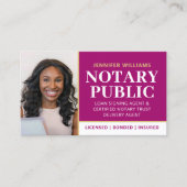 Beruflich Notar Public Foto QR Code Magenta Visitenkarte (Vorderseite)