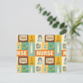 Beruflich Nurse Iconic entwickelt Postkarte (Stehend Vorderseite)