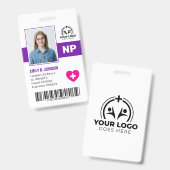 Beruflich Nurse Practitioner NP Foto & Barcode Ausweis (Vorder- & Rückseite)