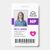 Beruflich Nurse Practitioner NP Foto & Barcode Ausweis (Vorderseite)