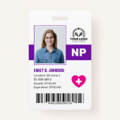 Beruflich Nurse Practitioner NP Foto & Barcode Ausweis (Vorderseite)