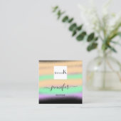 Beruflich Ombre Black Abstrakt Custom QR LOGO Quadratische Visitenkarte (Stehend Vorderseite)