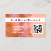 Beruflich Orange Bokeh Blur Custom Foto QR Visitenkarte (Rückseite)