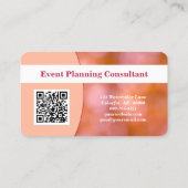 Beruflich Orange Bokeh Blur Custom Foto QR Visitenkarte (Rückseite)