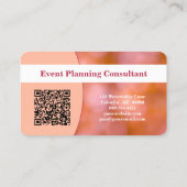 Beruflich Orange Bokeh Blur Custom Foto QR Visitenkarte (Rückseite)