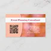 Beruflich Orange Bokeh Blur Custom Foto QR Visitenkarte (Rückseite)