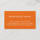 Beruflich Orange Solid Color Monogram Visitenkarte (Rückseite)