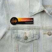 Beruflich Orange Yellow Sunset Art Hallo Namensschild (Beispiel)