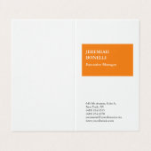 Beruflich-Orangenweiße, minimalistische Premiumsei Visitenkarten (Außenseite Aufgefaltet)