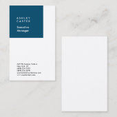 Beruflich-ozeanblau-weiß-minimalistisch modern visitenkarte (Vorne/Hinten)