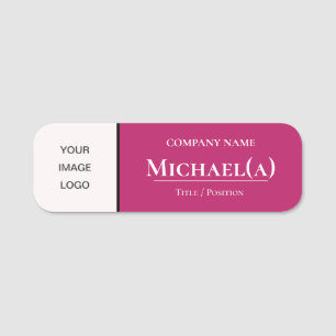 Beruflich Peony Red & White Modern Company LOGO Namensschild