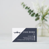 Beruflich Pilot Aviation Company Navy Blue Visitenkarte (Stehend Vorderseite)