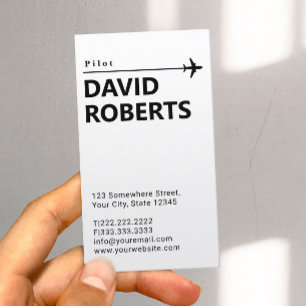 Beruflich Pilot Aviator Schlicht Minimalistisch Visitenkarte