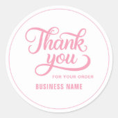 Beruflich Pink Danke, Script pink Runder Aufkleber (Vorderseite)
