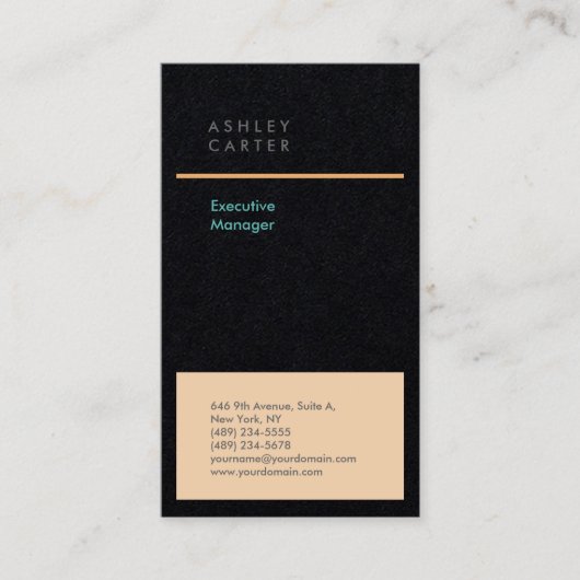 Beruflich Premium Black Blue Minimalistisch Modern Visitenkarte (Vorderseite)