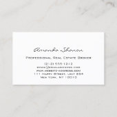 Beruflich Real Anwesen Agent Broker Custom Blue Visitenkarte (Rückseite)