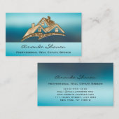 Beruflich Real Anwesen Agent Broker Gold 3DHouse Visitenkarte (Vorne/Hinten)