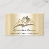 Beruflich Real Anwesen Agent Broker Gold House Visitenkarte (Vorderseite)