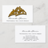 Beruflich Real Anwesen Agent Broker House Gold Visitenkarte (Vorne/Hinten)